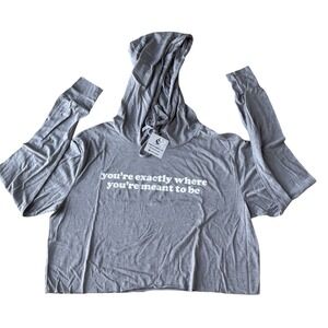 NWT Soulciety‎ Supply you're where you're meant to be Cropped Long Sleeve Hoodie